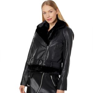 Blank NYC Black Detachable Faux Fir Vest Perfect Night Jacket